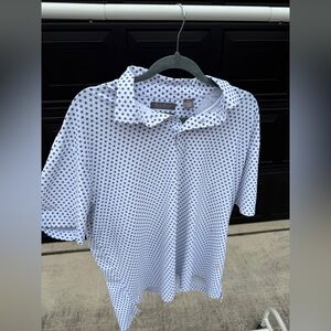 Daniel Cremieux Signature Performance Polo Shirt White Blue Print